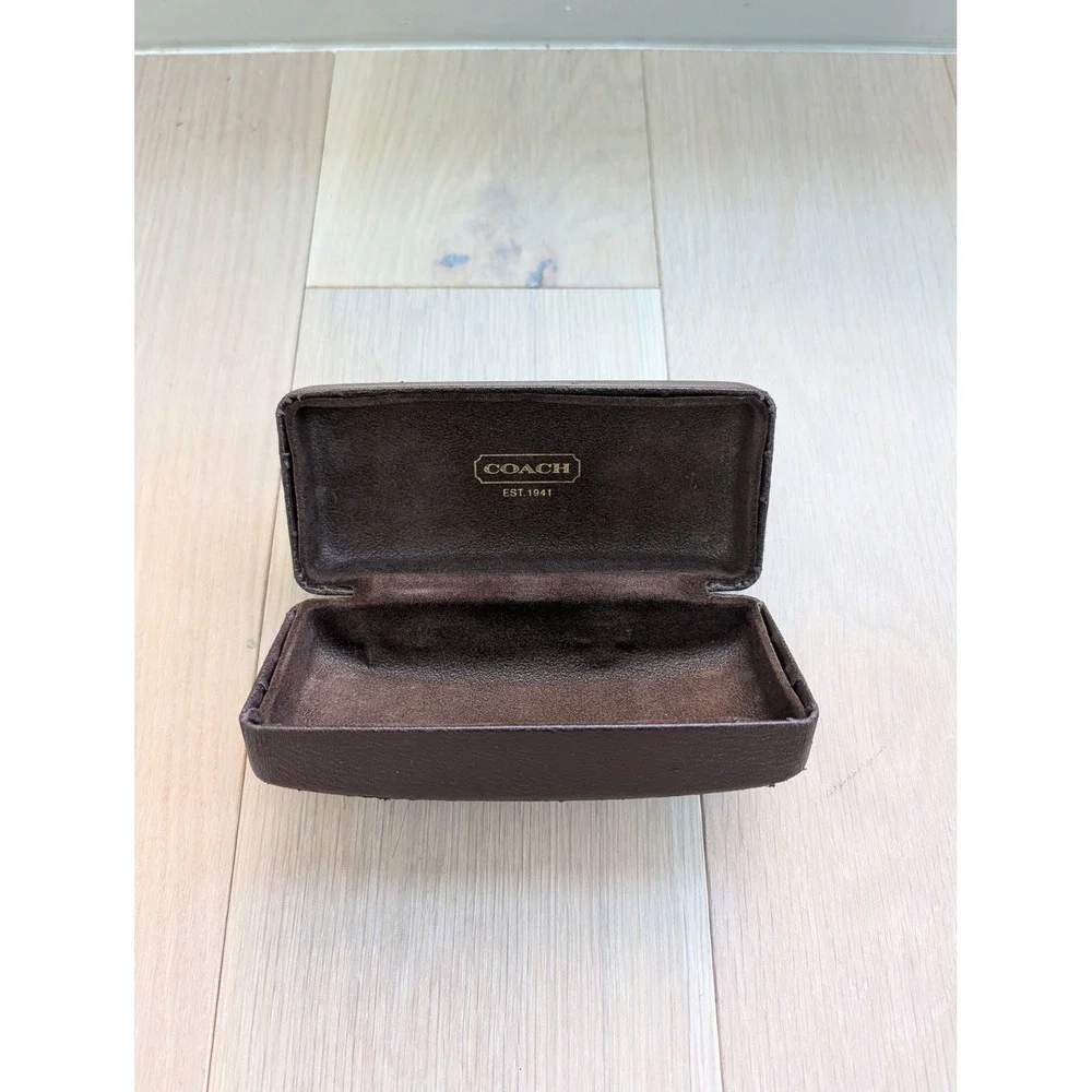 Coach Est. 1941 Brown Hard Eyeglass & Sunglasses Case | Pebbled Finish | Logo